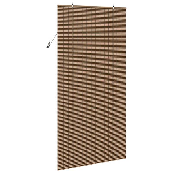 Grote foto vidaxl raamblind geometrisch bruin 110 x 220 cm bamboe huis en inrichting gordijnen en lamellen