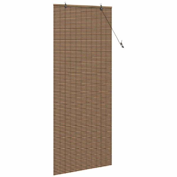 Grote foto vidaxl raamblind geometrisch bruin 100 x 220 cm bamboe huis en inrichting gordijnen en lamellen