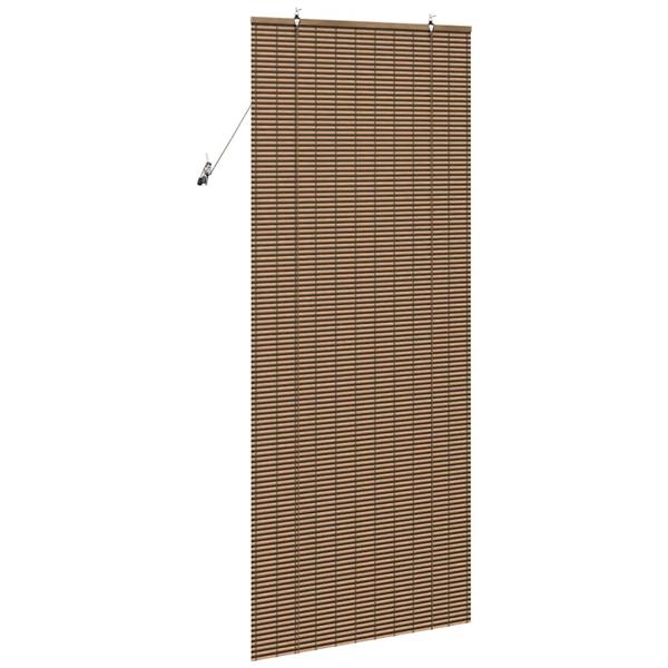 Grote foto vidaxl raamblind geometrisch bruin 100 x 220 cm bamboe huis en inrichting gordijnen en lamellen