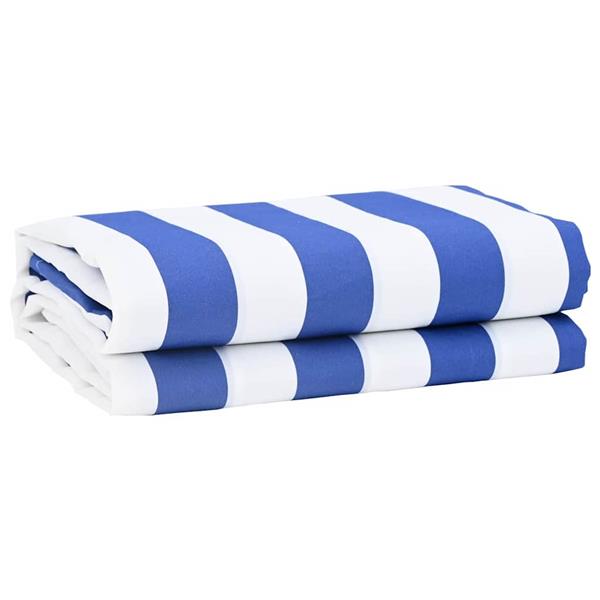 Grote foto vidaxl vervangingsdoek voor zonnescherm blauw en wit 10 x 1.6 m stof tuin en terras overige tuin en terras
