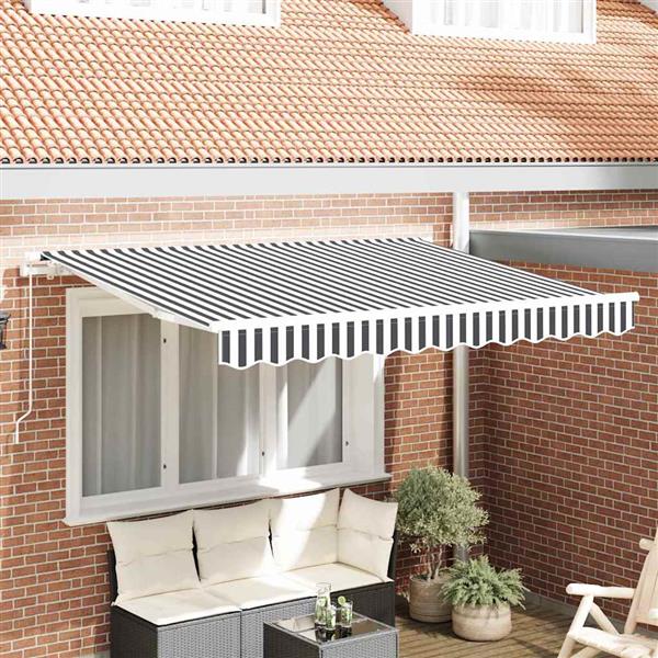 Grote foto vidaxl vervangingsdoek voor zonnescherm antraciet en wit 350 x 200 cm tuin en terras overige tuin en terras