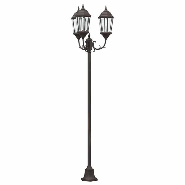 Grote foto vidaxl tuin lantaarnpaal brons aluminium en glas tuin en terras verlichting
