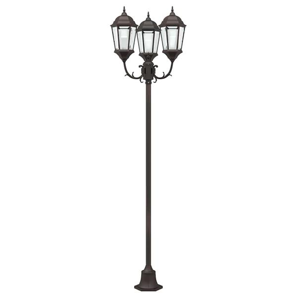 Grote foto vidaxl tuin lantaarnpaal brons aluminium en glas tuin en terras verlichting