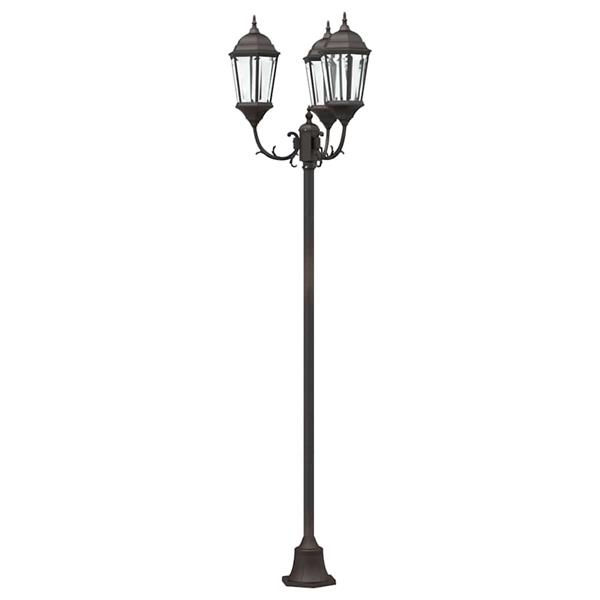 Grote foto vidaxl tuin lantaarnpaal brons aluminium en glas tuin en terras verlichting