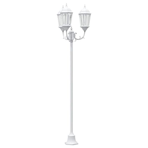 Grote foto vidaxl tuin lantaarnpaal wit aluminium en glas tuin en terras verlichting