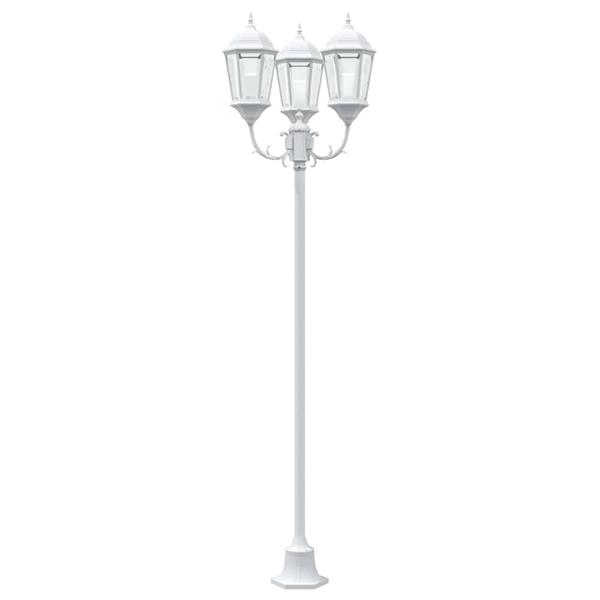 Grote foto vidaxl tuin lantaarnpaal wit aluminium en glas tuin en terras verlichting
