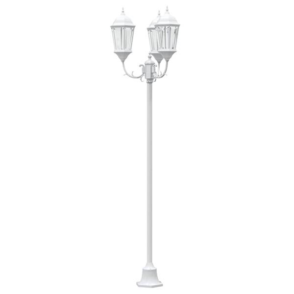 Grote foto vidaxl tuin lantaarnpaal wit aluminium en glas tuin en terras verlichting