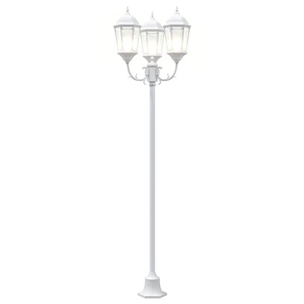 Grote foto vidaxl tuin lantaarnpaal wit aluminium en glas tuin en terras verlichting