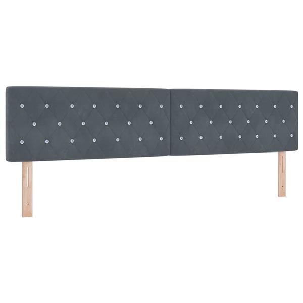 Grote foto vidaxl fluwelen hoofdbord geruit donkergrijs 200 cm fluweel antiek en kunst stoelen en banken