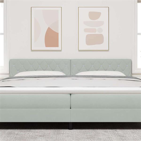 Grote foto vidaxl fluwelen hoofdbord geruit lichtgrijs 200 cm fluweel antiek en kunst stoelen en banken