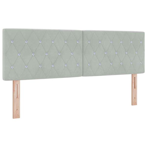 Grote foto vidaxl fluwelen hoofdbord geruit lichtgrijs 160 cm fluweel antiek en kunst stoelen en banken