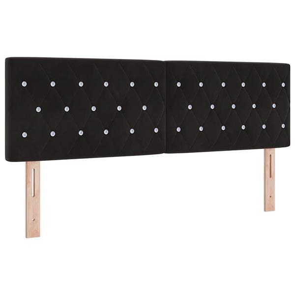 Grote foto vidaxl fluwelen hoofdbord geruit met hoofdeinde zwart 140 cm fluweel antiek en kunst stoelen en banken