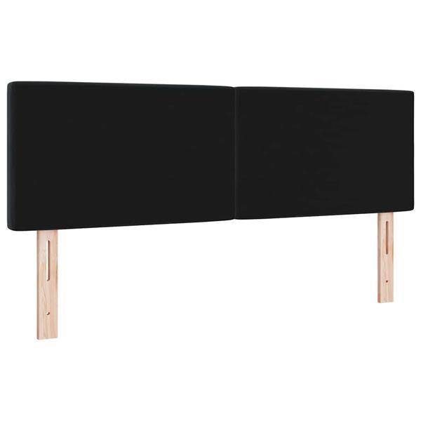 Grote foto vidaxl fluwelen hoofdbord geruit met hoofdeinde zwart 140 cm fluweel antiek en kunst stoelen en banken