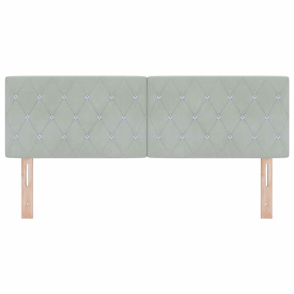 Grote foto vidaxl fluwelen hoofdbord geruit lichtgrijs 140 cm fluweel antiek en kunst stoelen en banken