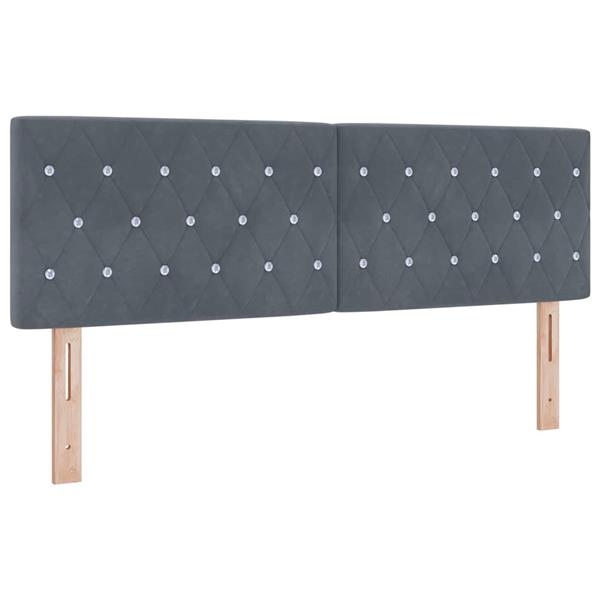 Grote foto vidaxl fluwelen hoofdbord geruit donkergrijs 140 cm fluweel antiek en kunst stoelen en banken