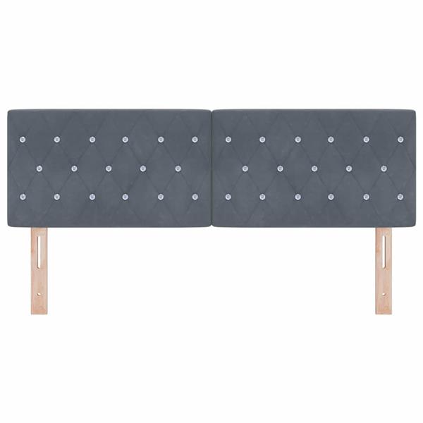 Grote foto vidaxl fluwelen hoofdbord geruit donkergrijs 140 cm fluweel antiek en kunst stoelen en banken