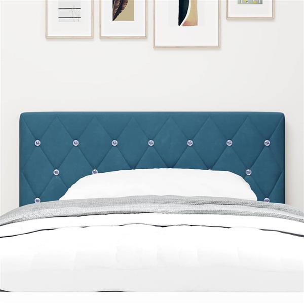 Grote foto vidaxl fluwelen hoofdbord geruit donkerblauw 90 cm fluweel antiek en kunst stoelen en banken