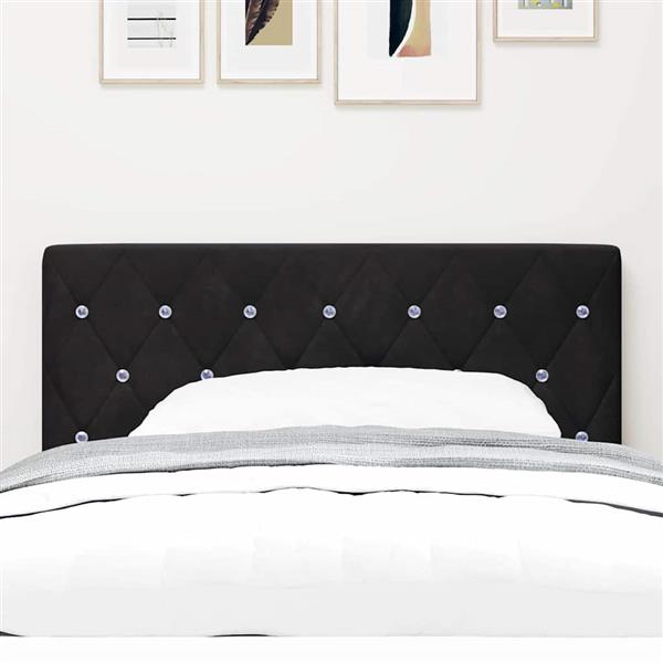 Grote foto vidaxl fluwelen hoofdbord geruit met hoofdeinde zwart 90 cm fluweel antiek en kunst stoelen en banken
