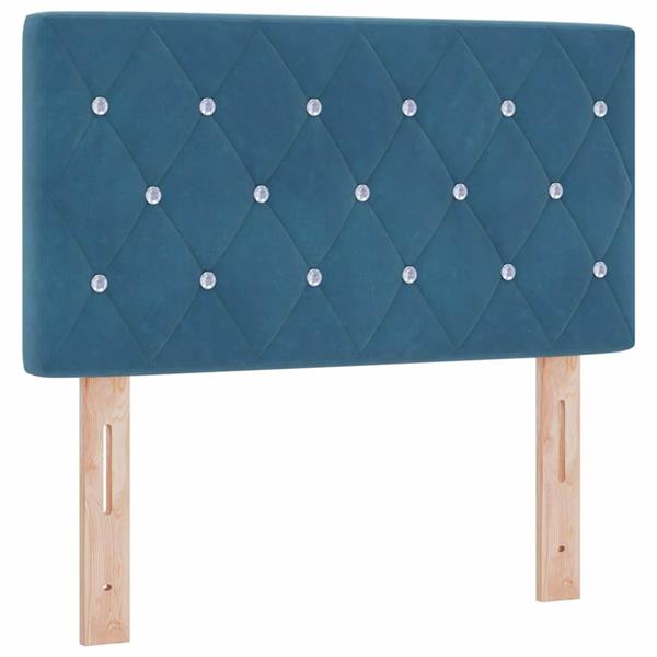 Grote foto vidaxl fluwelen hoofdbord geruit donkerblauw 80 cm fluweel antiek en kunst stoelen en banken