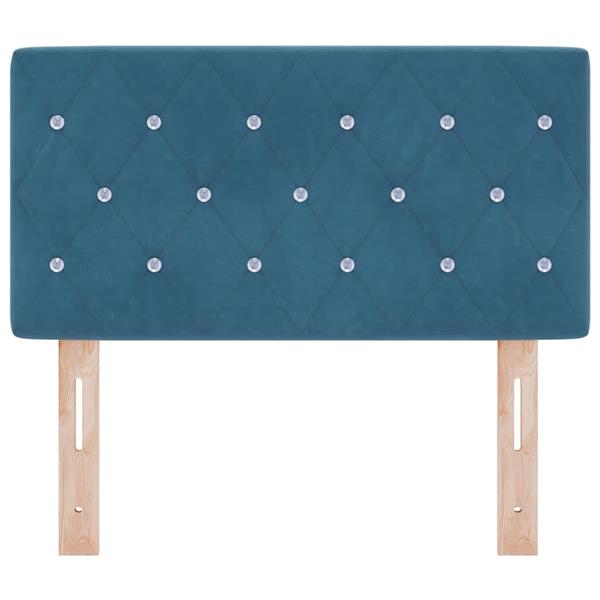 Grote foto vidaxl fluwelen hoofdbord geruit donkerblauw 80 cm fluweel antiek en kunst stoelen en banken