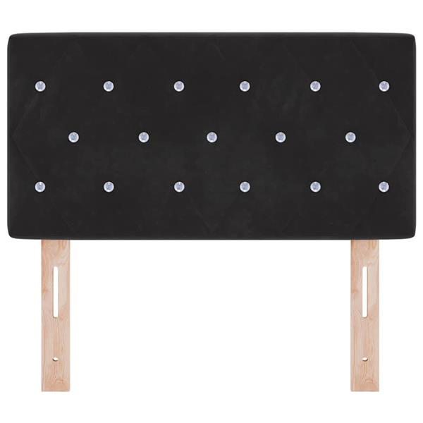 Grote foto vidaxl fluwelen hoofdbord geruit met hoofdeinde zwart 80 cm fluweel antiek en kunst stoelen en banken