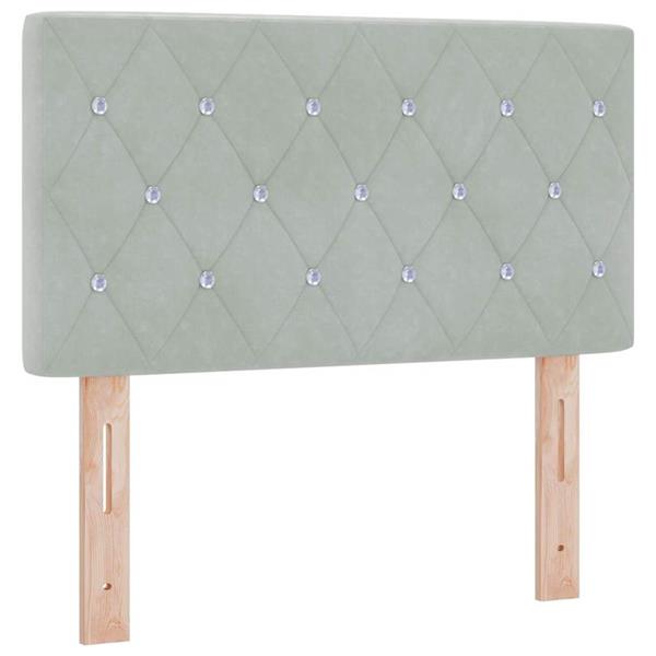 Grote foto vidaxl fluwelen hoofdbord geruit lichtgrijs 80 cm fluweel antiek en kunst stoelen en banken