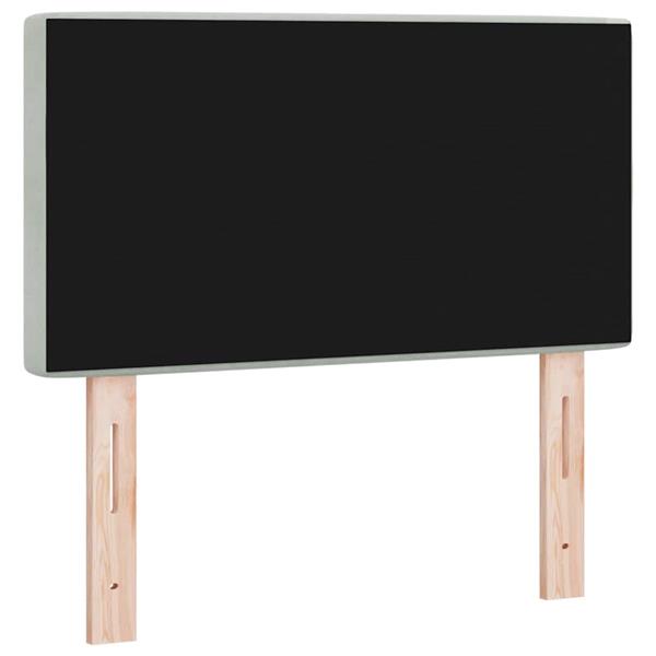 Grote foto vidaxl fluwelen hoofdbord geruit lichtgrijs 80 cm fluweel antiek en kunst stoelen en banken