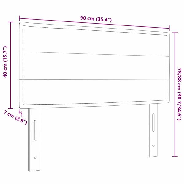 Grote foto vidaxl hoofdbord anders met hoofdeinde lichtgrijs 90 cm stof antiek en kunst stoelen en banken
