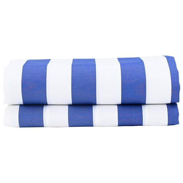 Grote foto vidaxl vervangingsdoek voor zonnescherm blauw en wit 10 x 1.6 m stof tuin en terras overige tuin en terras