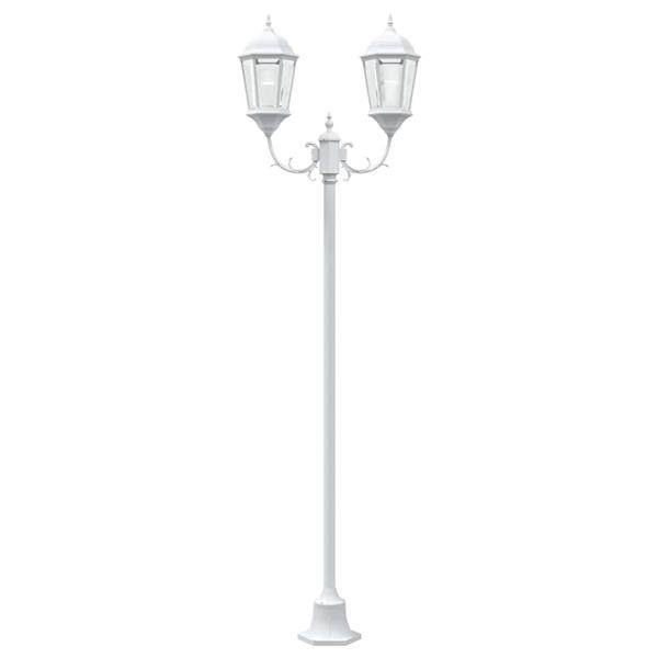 Grote foto vidaxl tuin lantaarnpaal wit aluminium en glas tuin en terras verlichting