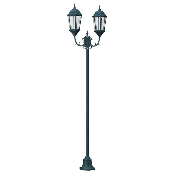 Grote foto vidaxl tuin lantaarnpaal donkergroen aluminium en glas tuin en terras verlichting