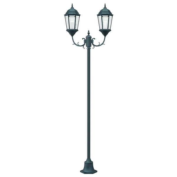 Grote foto vidaxl tuin lantaarnpaal donkergroen aluminium en glas tuin en terras verlichting