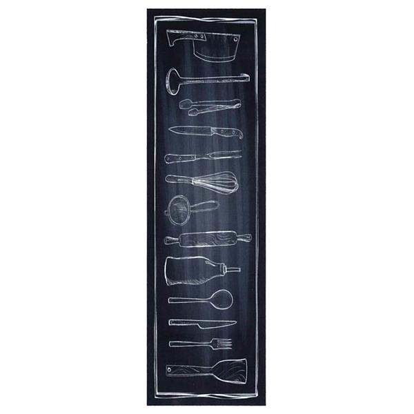 Grote foto vidaxl keuken mat toile zwart 150 x 45 cm fluweel tuin en terras overige tuin en terras