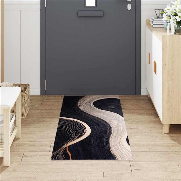 Grote foto vidaxl keuken mat art deco zwart 180 x 60 cm fluweel tuin en terras overige tuin en terras