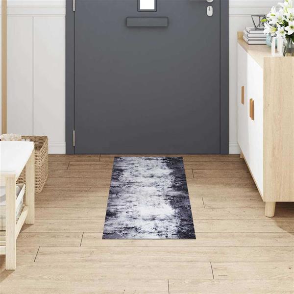 Grote foto vidaxl keuken mat grijs 150 x 45 cm fluweel tuin en terras overige tuin en terras