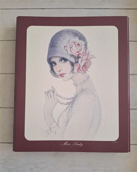 Grote foto miss lady briefpapier met hardcover map 1975 verzamelen retro