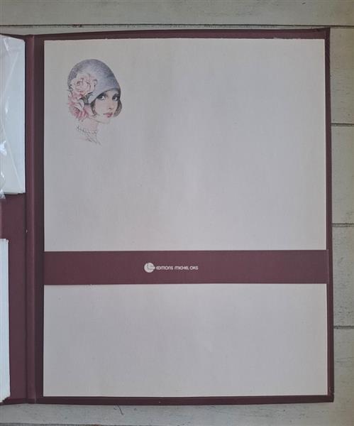 Grote foto miss lady briefpapier met hardcover map 1975 verzamelen retro