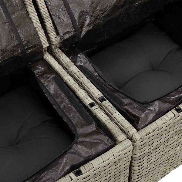Grote foto vidaxl tuin sofa set 6 pcs lichtgrijs 55 x 62 x 69 cm poly riet tuin en terras tuinmeubelen