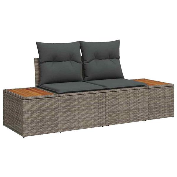 Grote foto vidaxl tuin sofa set met kussen 6 pcs grijs 55 x 62 x 69 cm poly riet tuin en terras tuinmeubelen