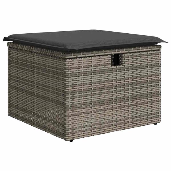 Grote foto vidaxl tuin sofa set met kussen 6 pcs grijs 55 x 62 x 69 cm poly riet tuin en terras tuinmeubelen