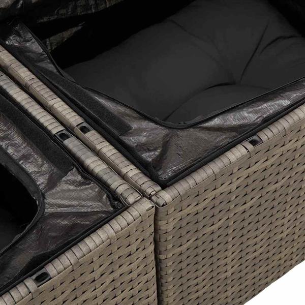 Grote foto vidaxl tuin sofa set met kussen 6 pcs grijs 55 x 62 x 69 cm poly riet tuin en terras tuinmeubelen