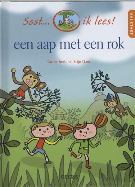Grote foto een aap met een rok ssst... ik lees boeken jeugd 13 jaar en ouder