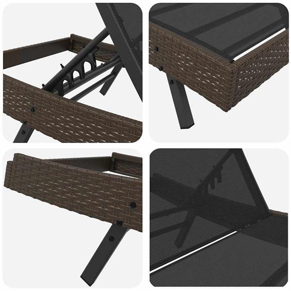 Grote foto vidaxl ligstoelen 3 pcs bruin 40 x 40 x 40.5 cm poly rattan tuin en terras tuinmeubelen