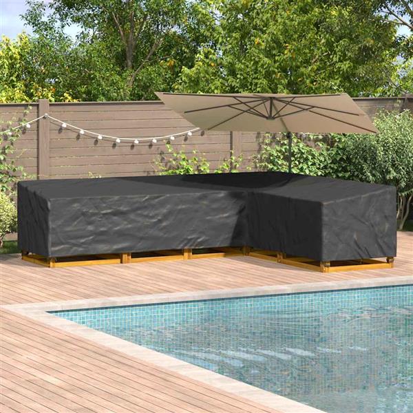 Grote foto vidaxl hoes voor tuinmeubelen zwart 355 x 275 x 80 cm 420d oxford stof tuin en terras tuinmeubelen