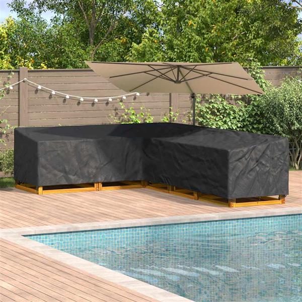 Grote foto vidaxl hoes voor tuinmeubelen zwart 330 x 255 x 80 cm 420d oxford stof tuin en terras tuinmeubelen