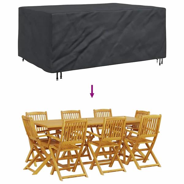 Grote foto vidaxl hoes voor tuinmeubelen zwart 230 x 165 x 80 cm 600d tuin en terras tuinmeubelen