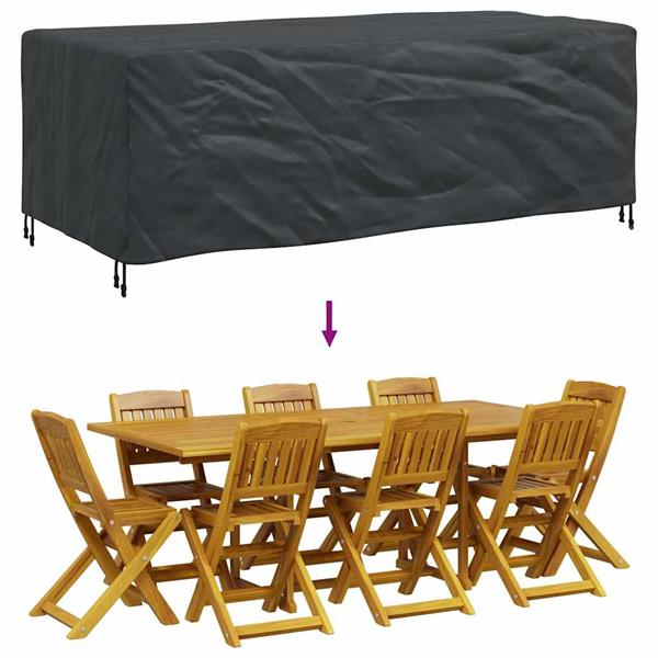 Grote foto vidaxl hoes voor tuinmeubelen zwart 229 x 113 x 73 cm 600d tuin en terras tuinmeubelen