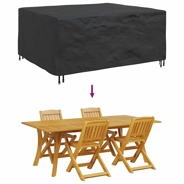 Grote foto vidaxl hoes voor tuinmeubelen zwart 200 x 150 x 85 cm 600d tuin en terras tuinmeubelen