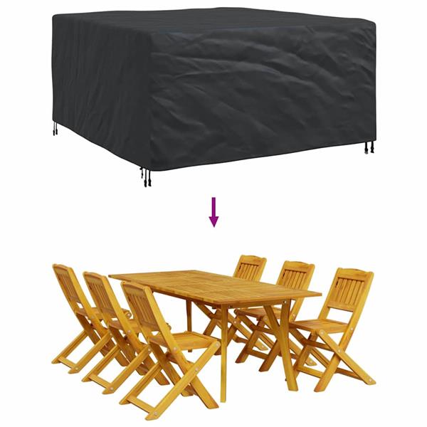 Grote foto vidaxl hoes voor tuinmeubelen zwart 180 x 190 x 85 cm 210d tuin en terras tuinmeubelen