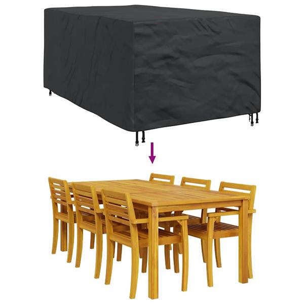 Grote foto vidaxl hoes voor tuinmeubelen zwart 143 x 225 x 90 cm 600d tuin en terras tuinmeubelen